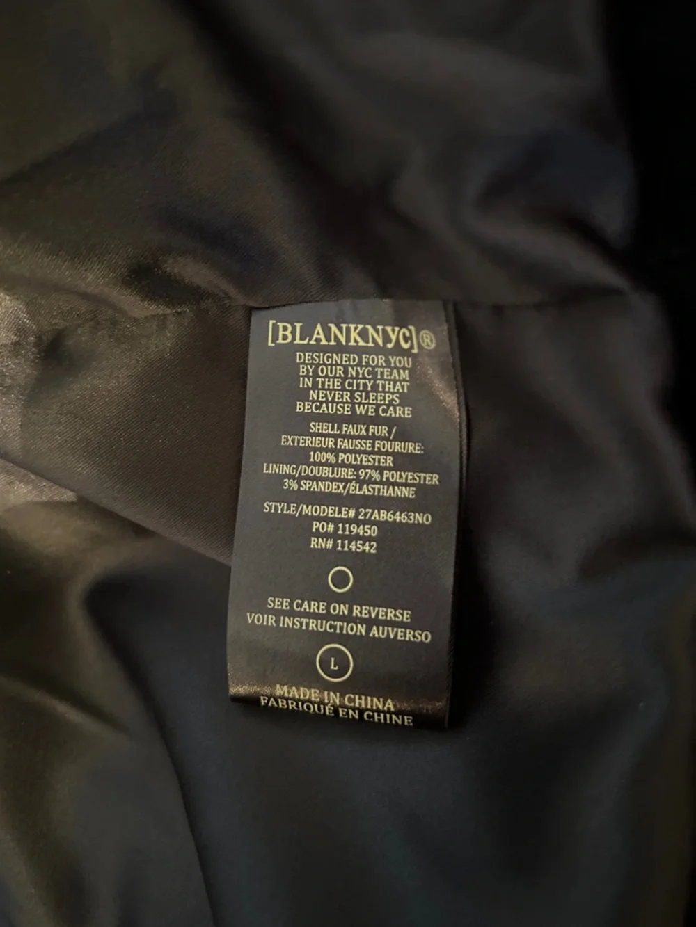 Blank NYC Black Faux Fur Teddy Jacket - Picture 5 of 6